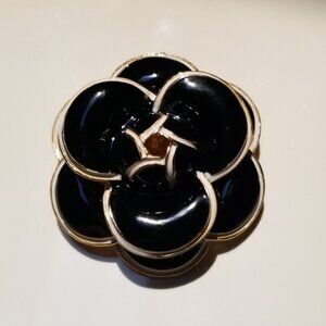 Brand New Black flower brooch
